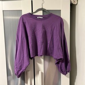 Purple Zara Crop Sweater